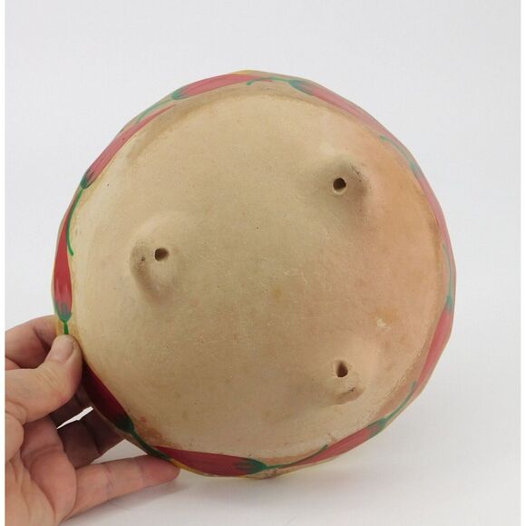 Hand Painted Pottery Bowl Plate Set Red Chili Peppers - Picture 3 of 6